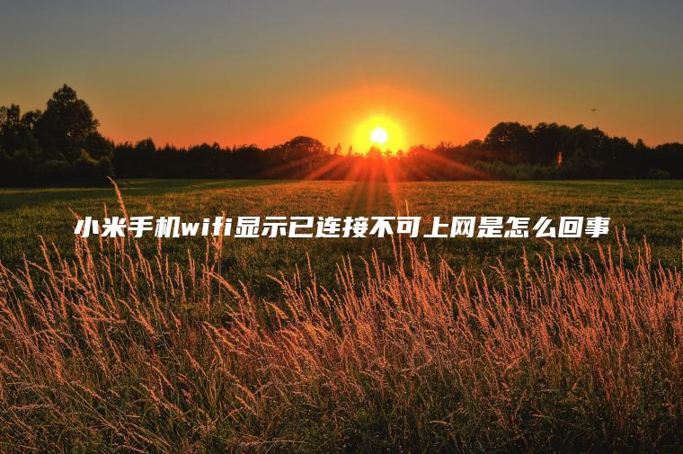 小米手機wifi顯示已連接不可上網是怎么回事